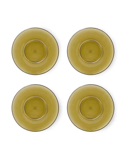 70S GLASSWARE SAUCERS MUD BROWN (SET OF