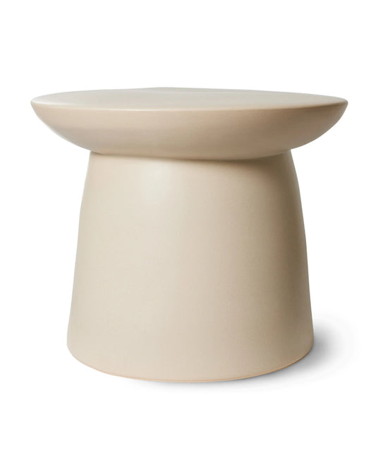 EARTHENWARE SIDE TABLE L CREAM cream