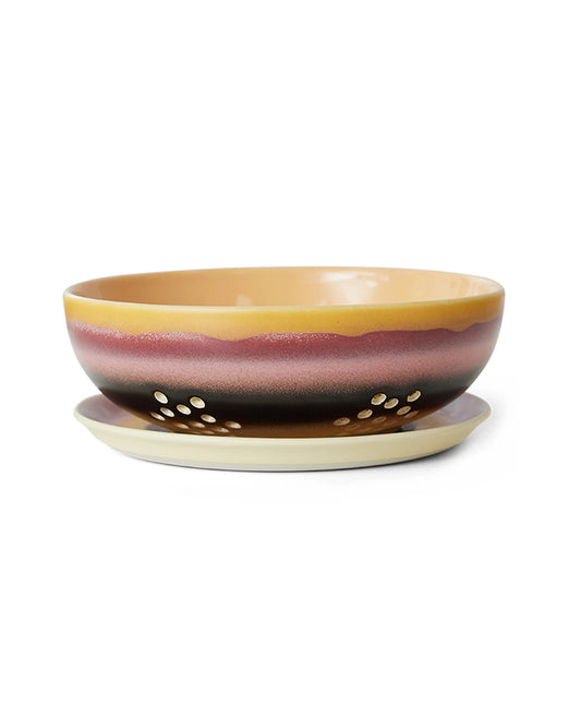70s ceramics berry bowl sunset