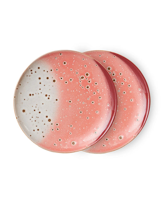 70s ceramics dessert plates lychee (set