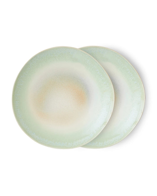 70s ceramics dinner plates palms
