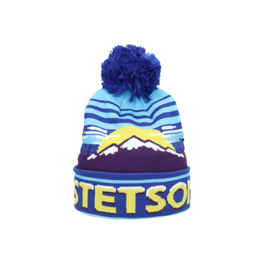 Beanie Pompom Stetson Freestyle blau