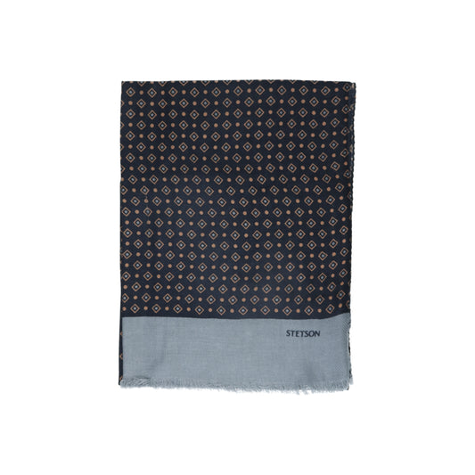 Scarf Wool/Silk Geometrics hellgrau