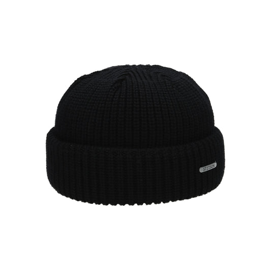 Beanie Merino Wool schwarz anthracit