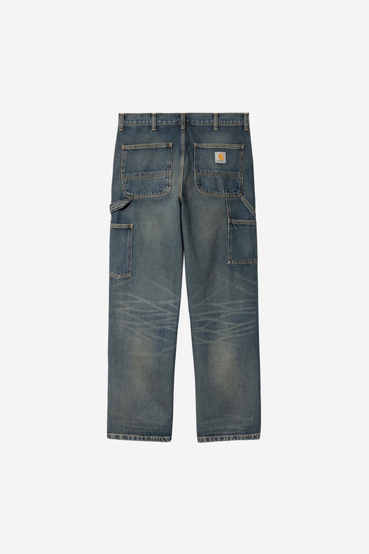 Double Knee Pant blue /worn used wash