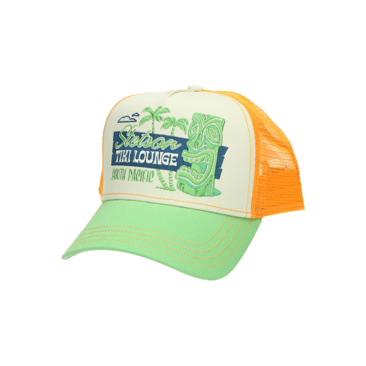 Trucker Cap Tiki Lounge orange gruen multi | Bildmaterial bereitgestellt von SHOES.PLEASE.