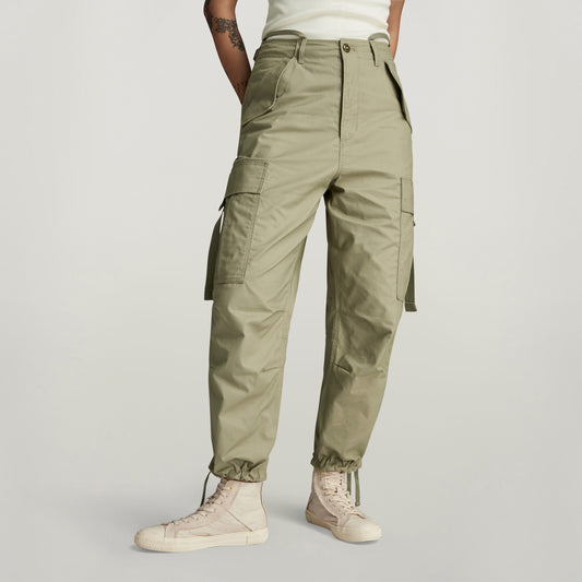 Cargo Cropped Drawcord Pant Wmn black