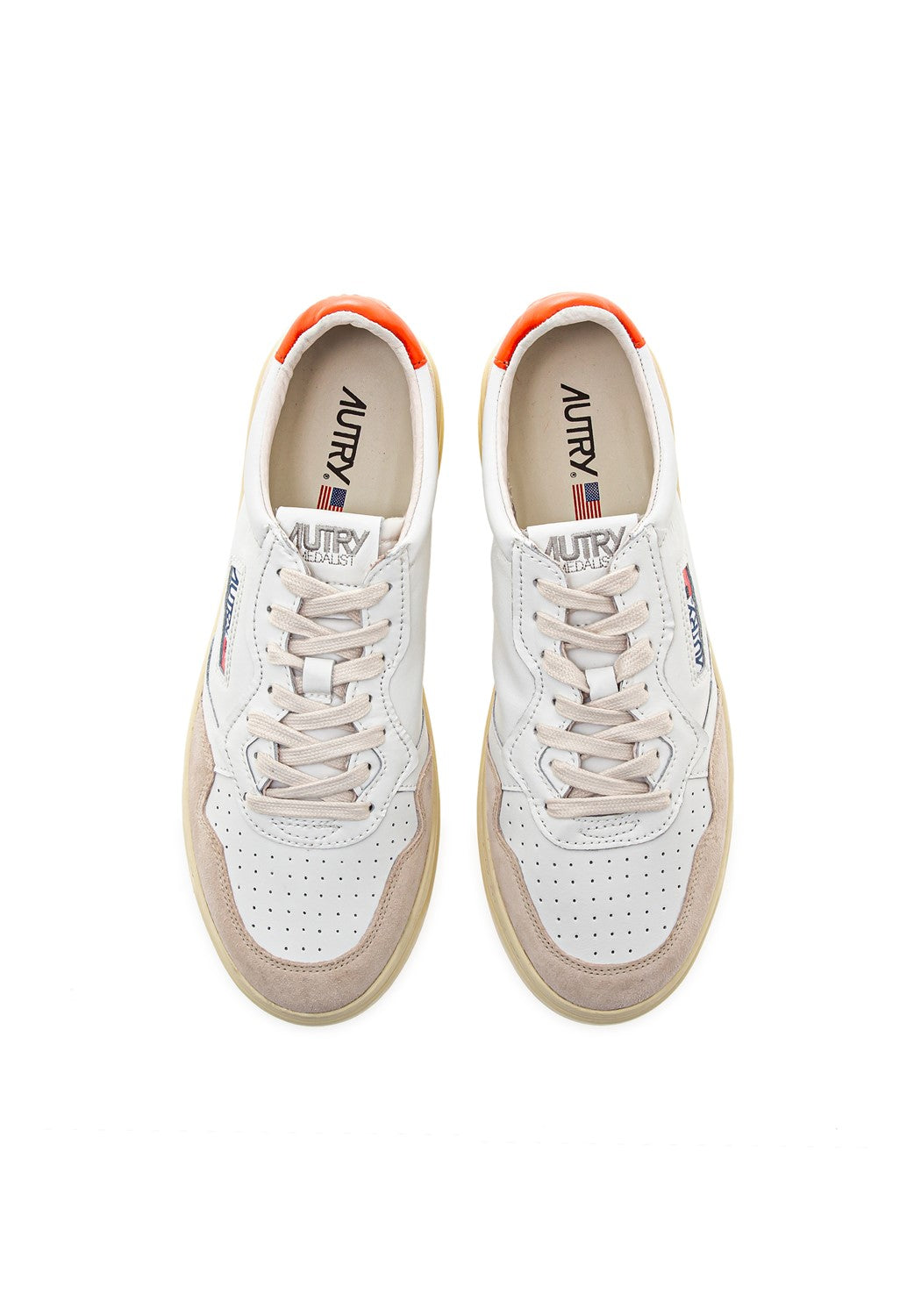 Autry 01 Low Men Leather/Suede white/ora | Bildmaterial bereitgestellt von SHOES.PLEASE.