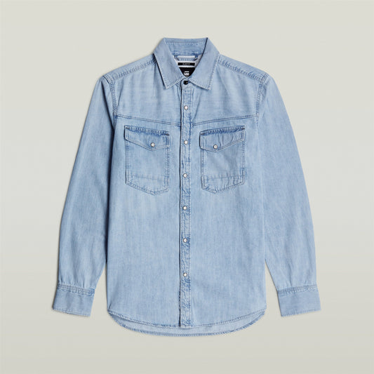Slim Denim shirt sun faded blue mist