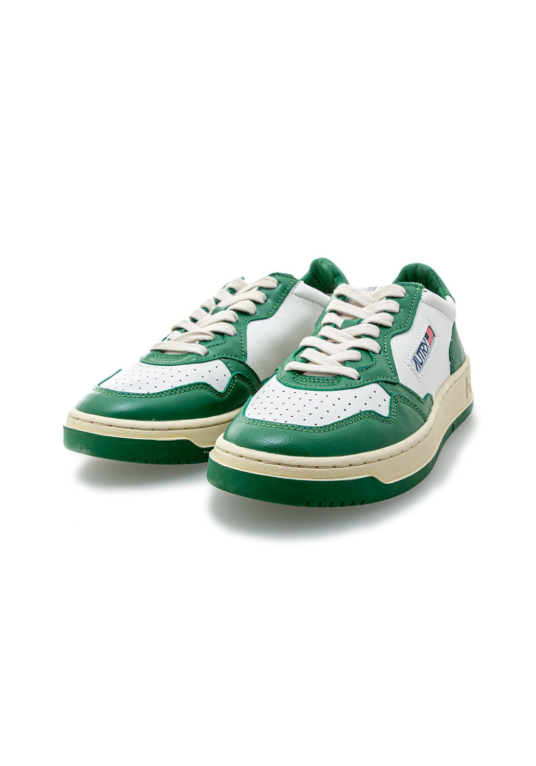 Autry 01 Low Men Leather/Leather wht/grn | Bildmaterial bereitgestellt von SHOES.PLEASE.