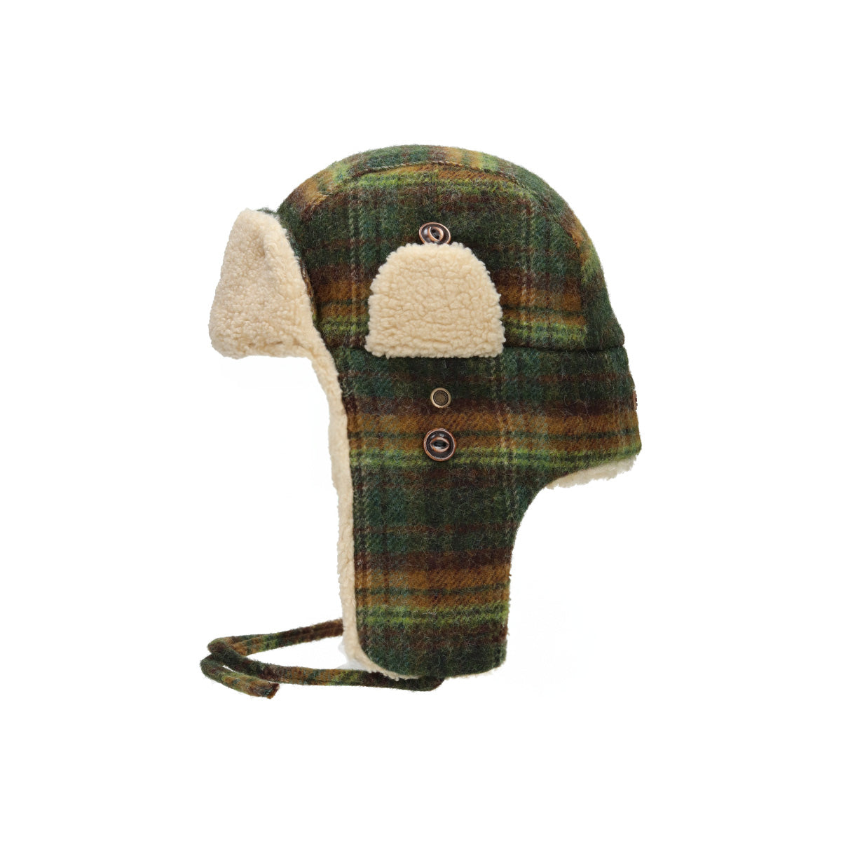 Bomber Cap Wool Check grün dunkelorange | Bildmaterial bereitgestellt von SHOES.PLEASE.