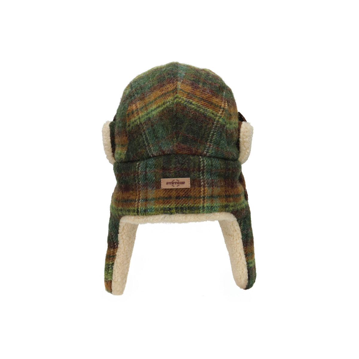 Bomber Cap Wool Check grün dunkelorange | Bildmaterial bereitgestellt von SHOES.PLEASE.