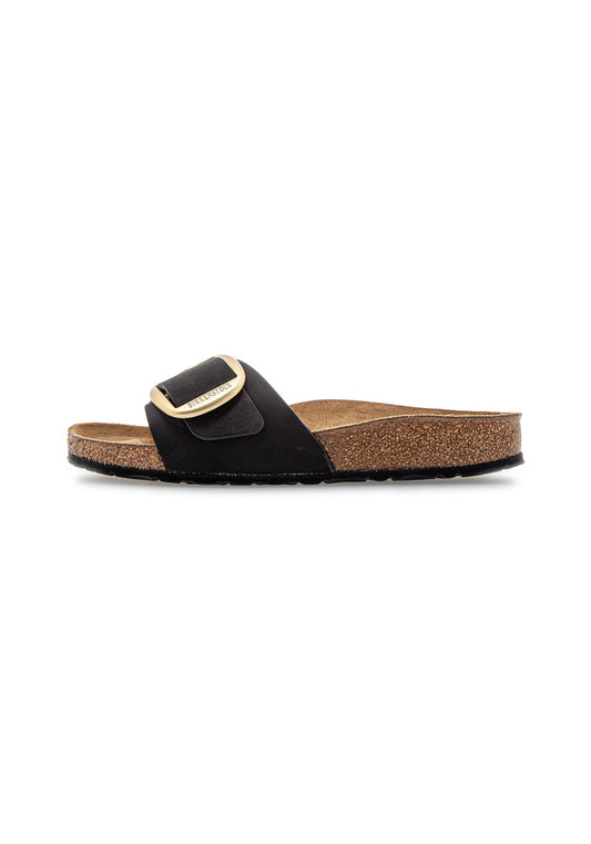 Madrid Big Buckle Nubuk Leather black