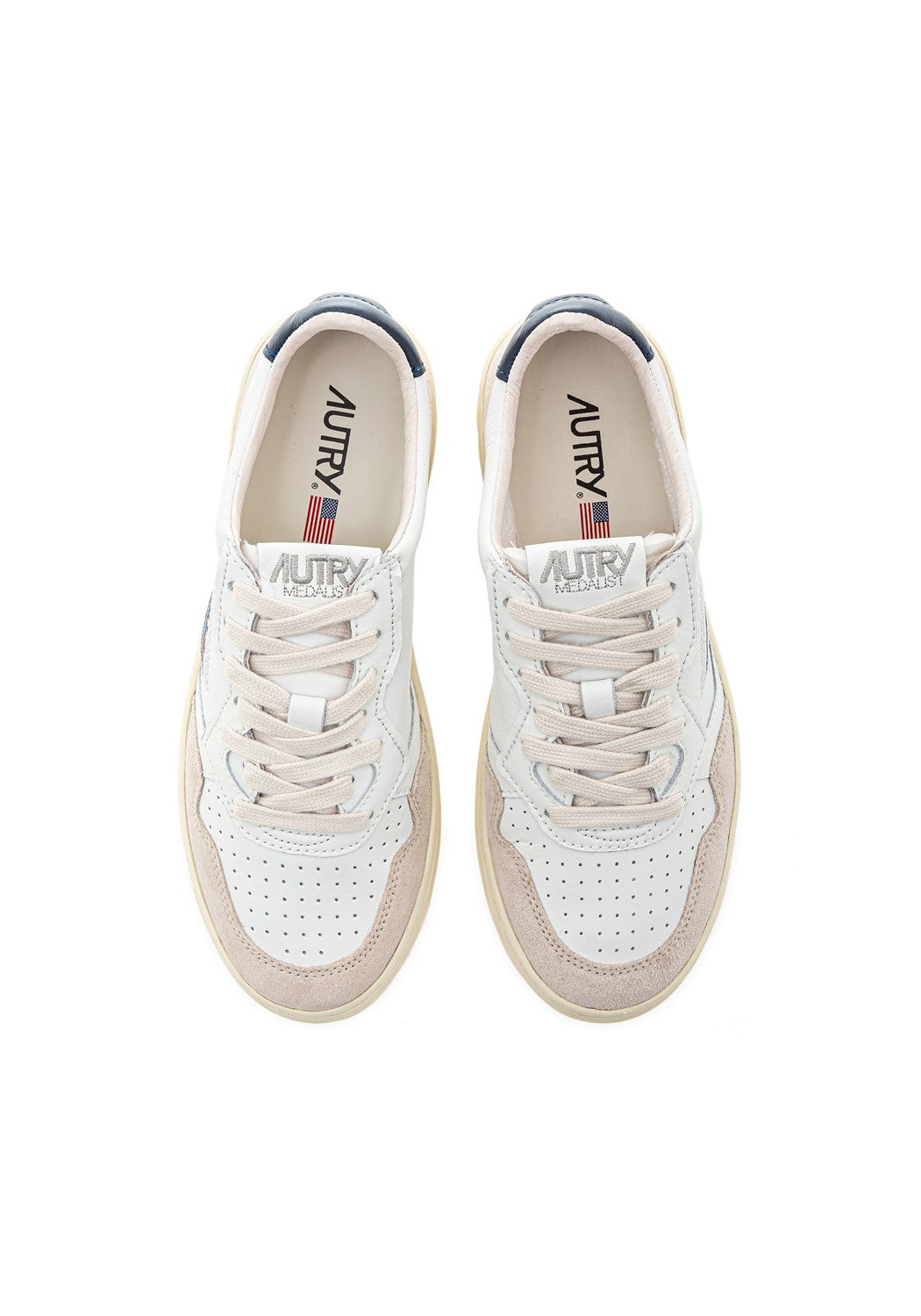 AUTRY 01 LOW WOM LEAT/SUEDE white/blue | Bildmaterial bereitgestellt von SHOES.PLEASE.
