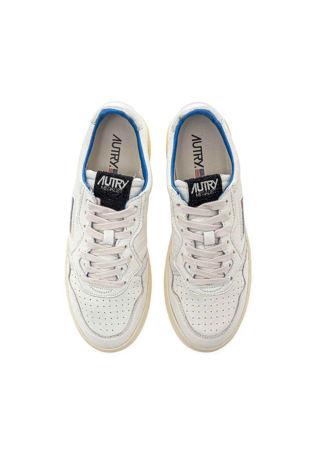 AUTRY 01 LOW MAN LEAT/ELEP wht/silvr/blk | Bildmaterial bereitgestellt von SHOES.PLEASE.