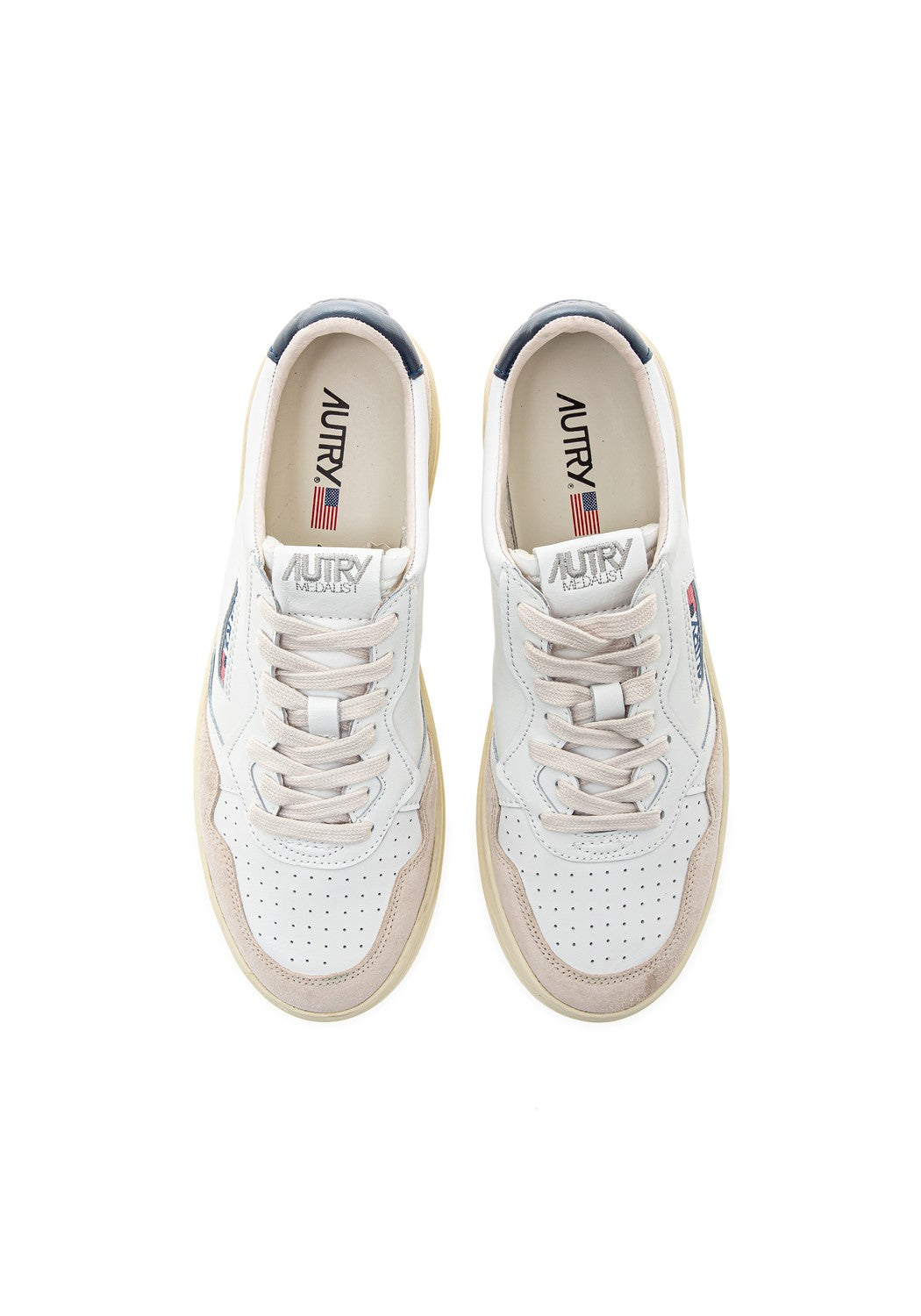 AUTRY 01 LOW MAN LEAT/SUEDE white/blue | Bildmaterial bereitgestellt von SHOES.PLEASE.