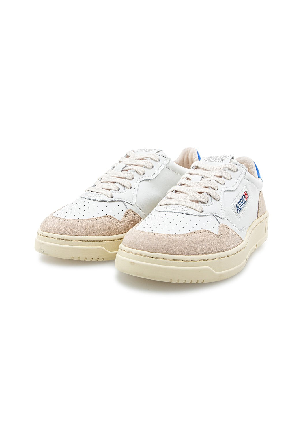 AUTRY 01 LOW MAN LEAT/SUEDE wht/princ bl | Bildmaterial bereitgestellt von SHOES.PLEASE.