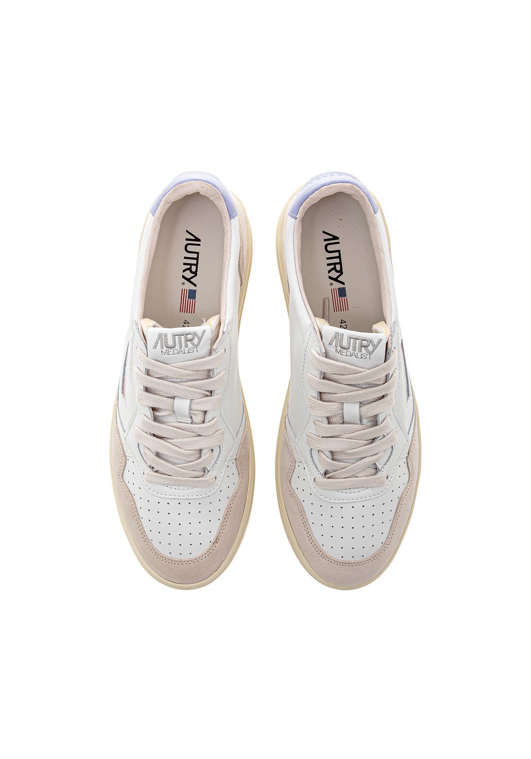 AUTRY 01 LOW MAN LEAT/SUEDE wht/lavand | Bildmaterial bereitgestellt von SHOES.PLEASE.