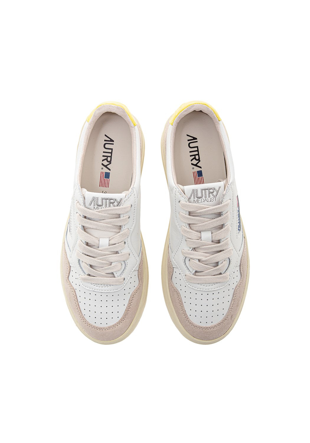 MEDALIST LOW WOM LEAT/SUEDE wht/yellow | Bildmaterial bereitgestellt von SHOES.PLEASE.