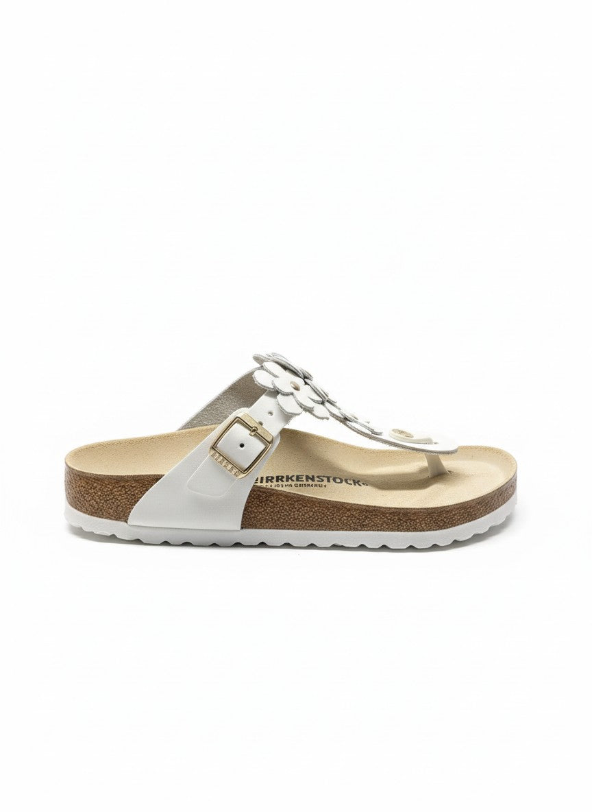 Gizeh Flower Embellishment Natural Leather Regular white | Bildmaterial bereitgestellt von SHOES.PLEASE.