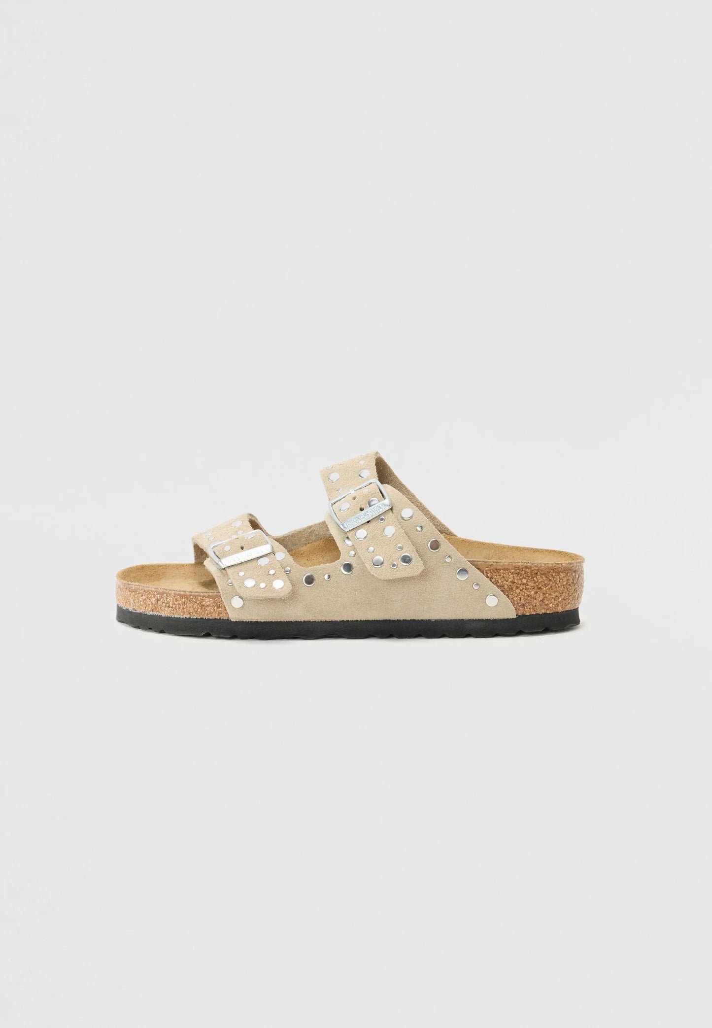 Arizona Rivets Suede Leather Women Narrow taupe | Bildmaterial bereitgestellt von SHOES.PLEASE.