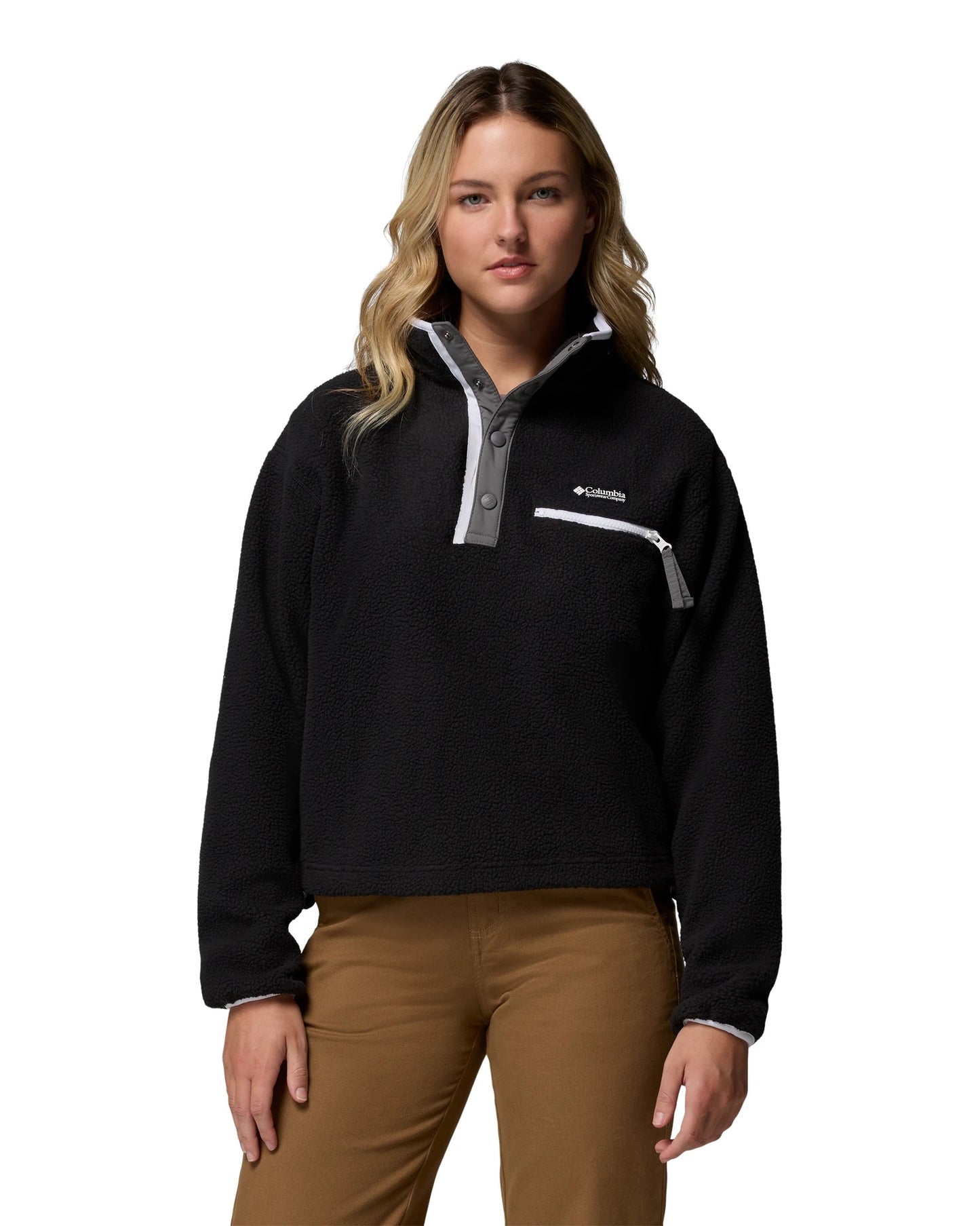 AL7330 Helvetia II Cropped Half Snap Fleece black | Bildmaterial bereitgestellt von SHOES.PLEASE.