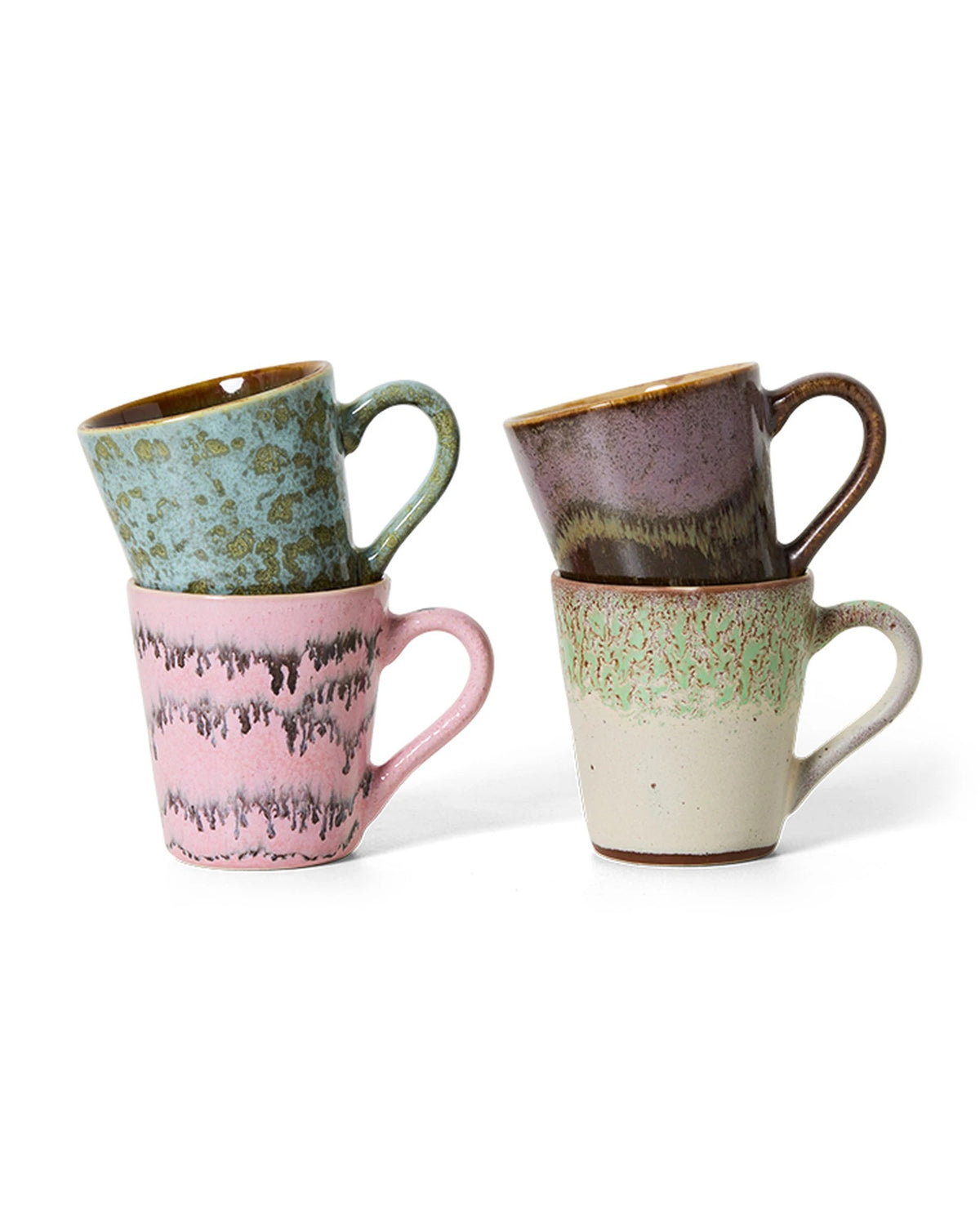 70s ceramics: espresso mugs, brutalism (set of 4) multicolour | Bildmaterial bereitgestellt von SHOES.PLEASE.