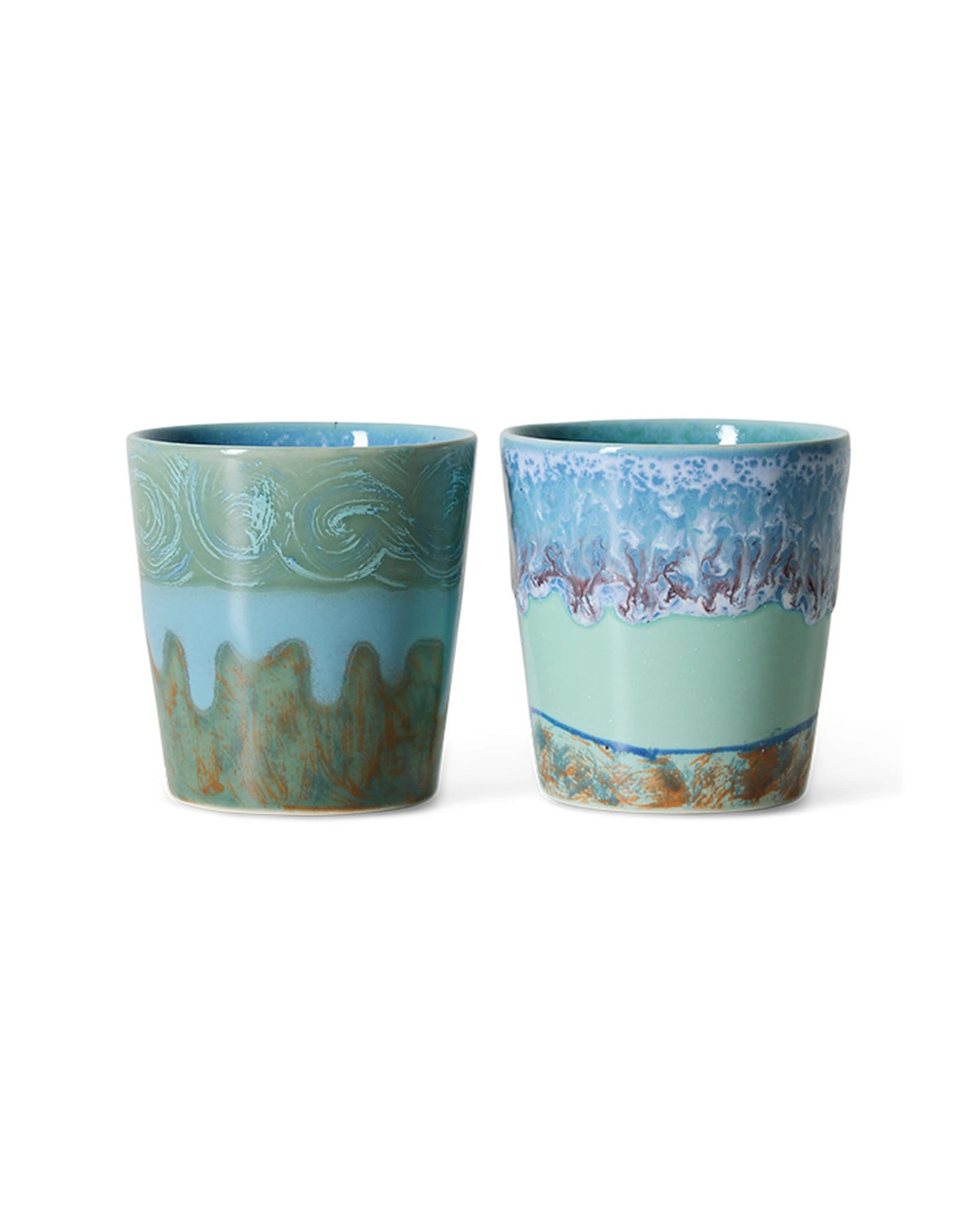 HKLIVING Kaffeebecher 70s ceramics Van Gogh Selbstporträt 2er-Set blau | Bildmaterial bereitgestellt von SHOES.PLEASE.