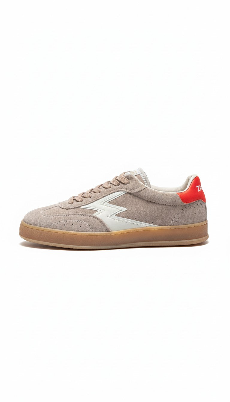 CLUB BRIAR ROOT WASHED SUEDE FLUO RUBBER LEATHER BACKTAB taupe orange | Bildmaterial bereitgestellt von SHOES.PLEASE.
