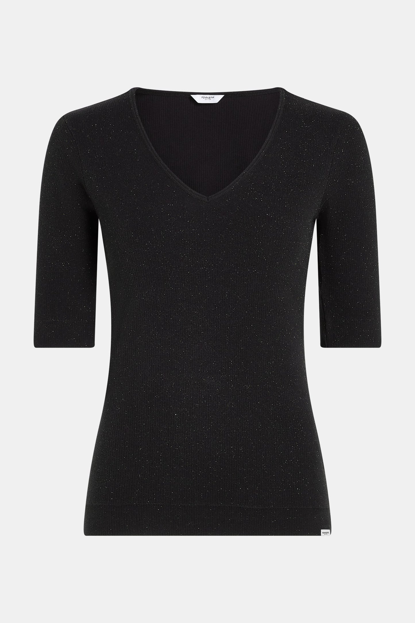 W25F1751LTD T-shirt glitter black | Bildmaterial bereitgestellt von SHOES.PLEASE.