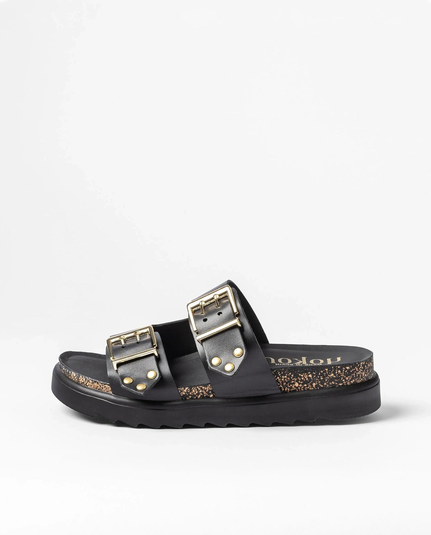 TUNEZ-262 Sandalia plana COCO negro | Bildmaterial bereitgestellt von SHOES.PLEASE.