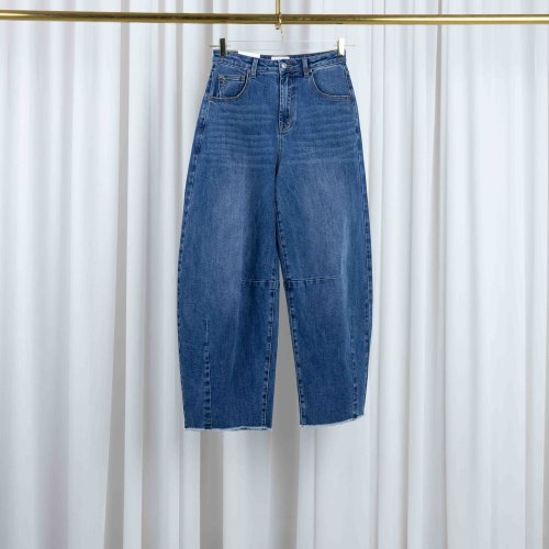 Barrel Jeans Dames Mid Rise Stretch Billy Blauw 258 blue | Bildmaterial bereitgestellt von SHOES.PLEASE.