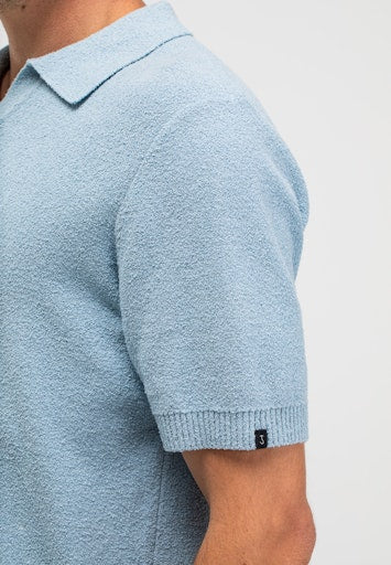 Boucle Knit Polo shark blue | Bildmaterial bereitgestellt von SHOES.PLEASE.