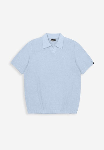 Boucle Knit Polo shark blue