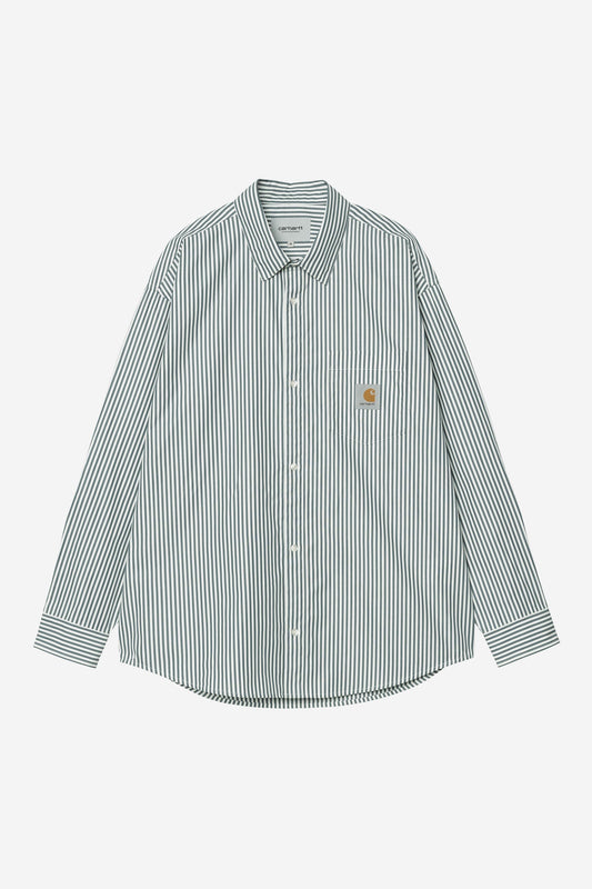 L/S Daldry Shirt daldry stripe office blue/wax