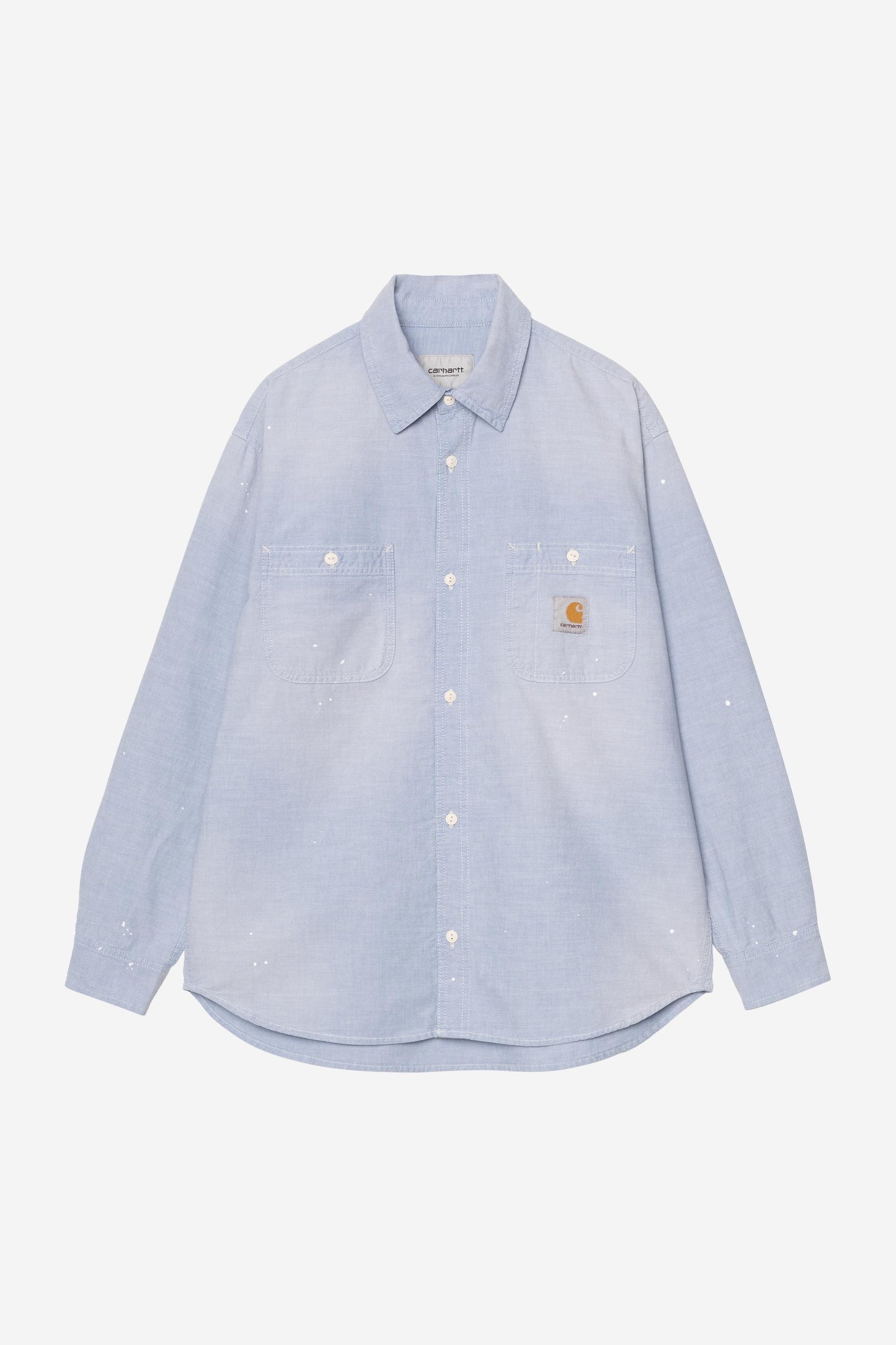 L/S Painter Shirt blue /worn used, splatter | Bildmaterial bereitgestellt von SHOES.PLEASE.