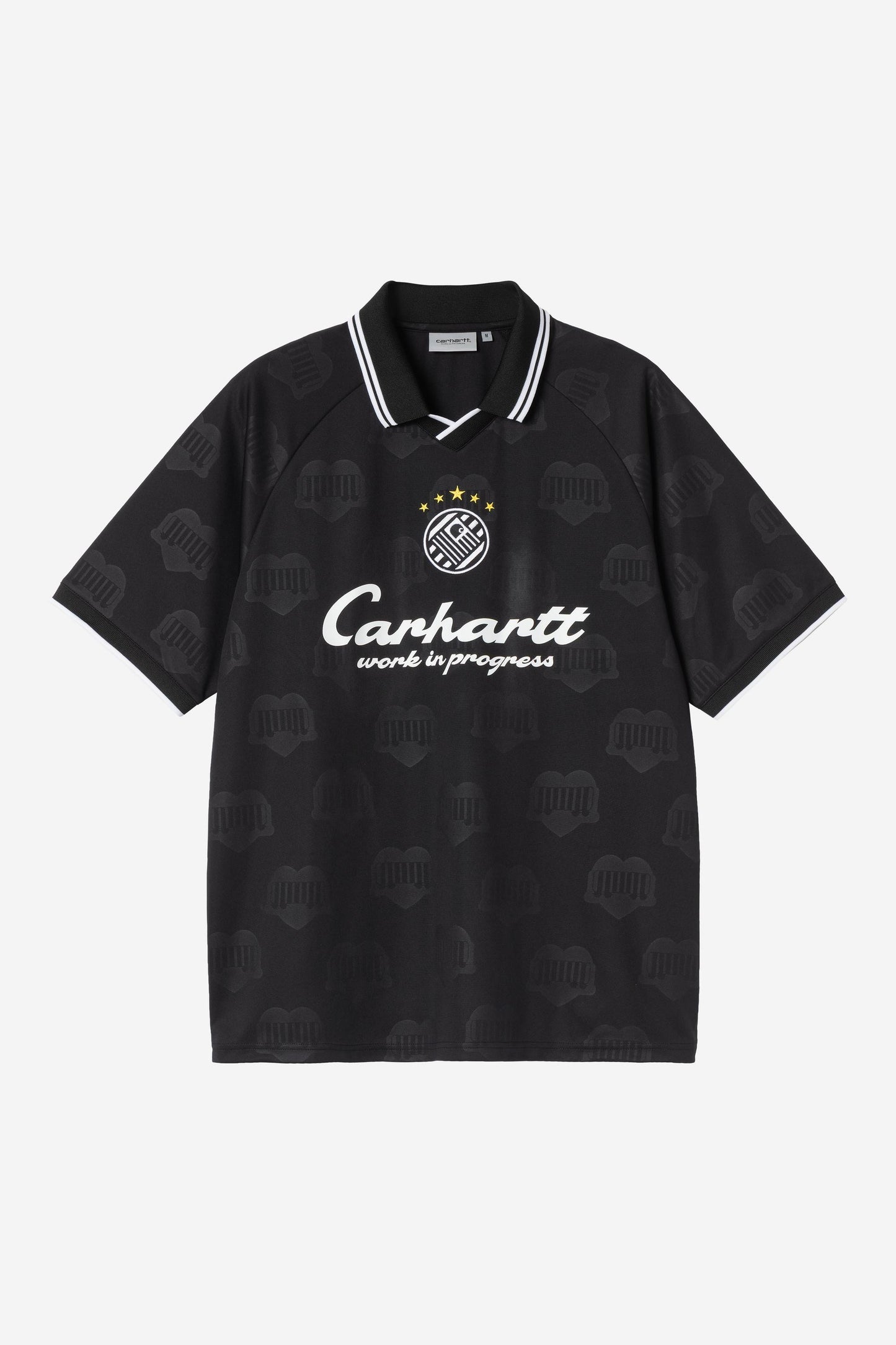 S/S Terrace Football T-Shirt heart train jacquard, black | Bildmaterial bereitgestellt von SHOES.PLEASE.