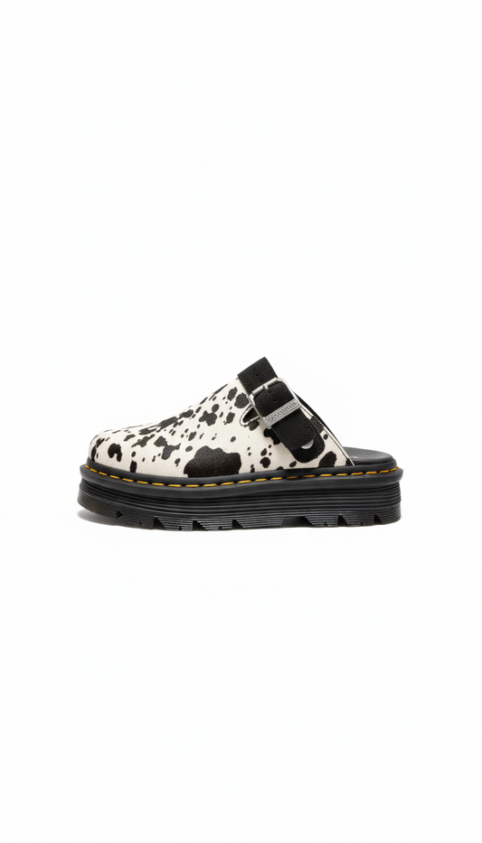 Zebzag Mule Print Hair On cream+black dalmatian