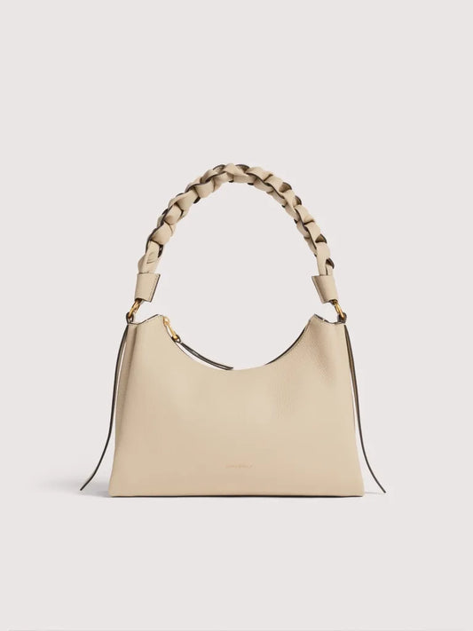 BOHEME GRANA DOUBLE HANDBAG DOUBLE GRAINY LEATHER sandshe/seagras