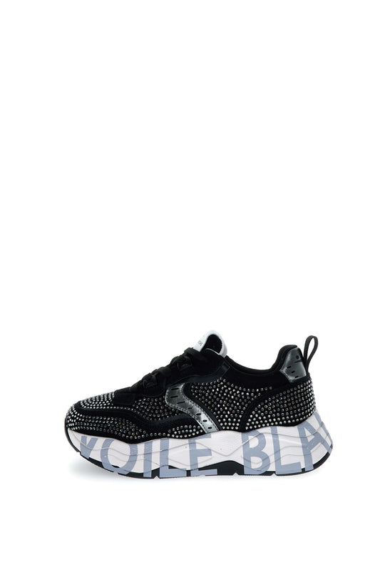 Club105. Suede/Strass black+strass