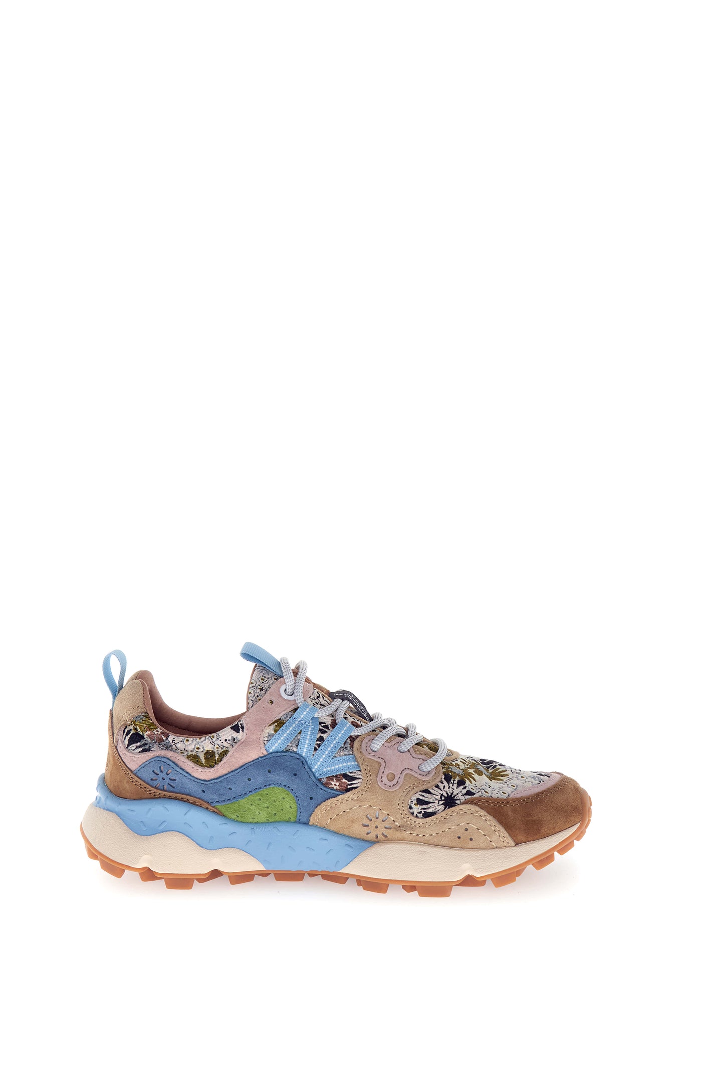 Yamano 3 Woman Suede/Jaquard Flowers Print light brown beige lig | Bildmaterial bereitgestellt von SHOES.PLEASE.