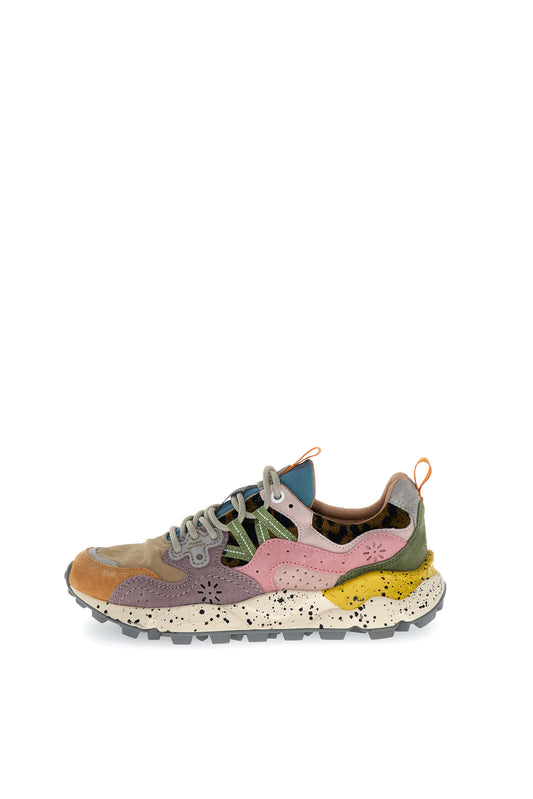 Yamano 3 Woman Suede/Nylon/Knitted Fabric Leo light mustard grey