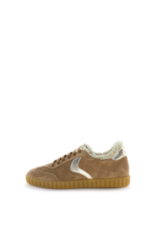 Ines Fur Suede/Metallic Goat Skin brown platinum