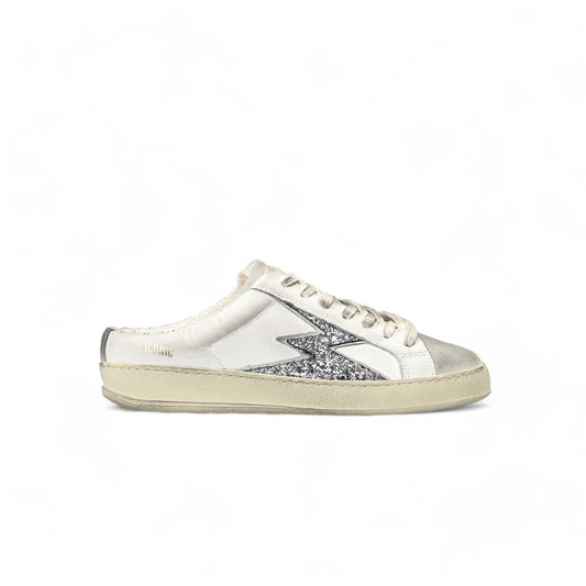 Iconic Mule Silver Glitter White Mule white silver