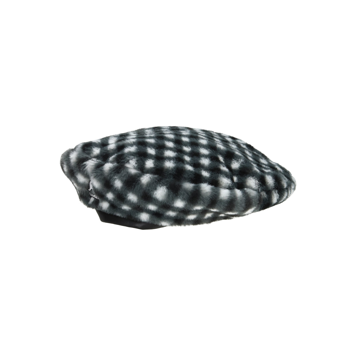 Faux Fur Beret black gingham | Bildmaterial bereitgestellt von SHOES.PLEASE.