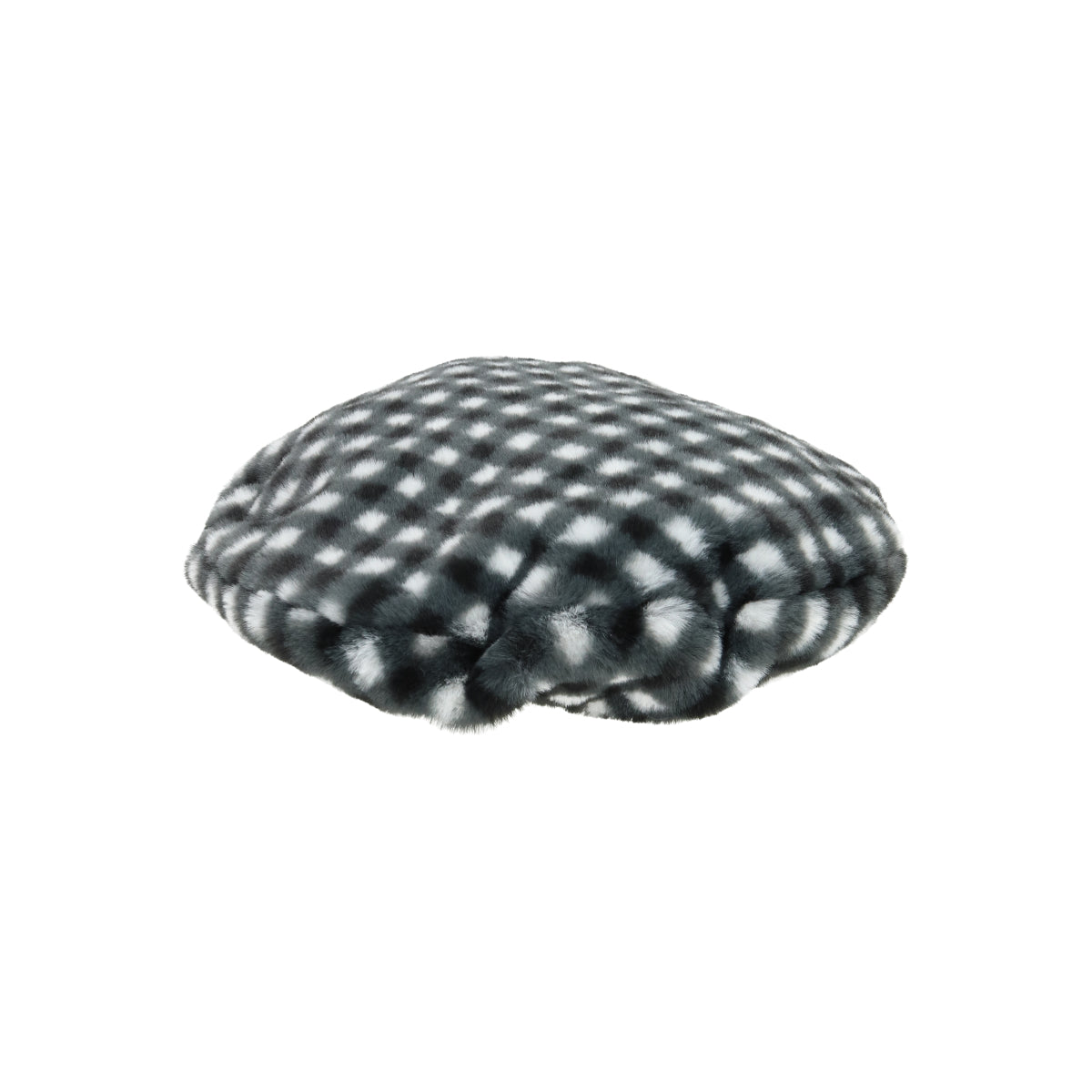 Faux Fur Beret black gingham | Bildmaterial bereitgestellt von SHOES.PLEASE.