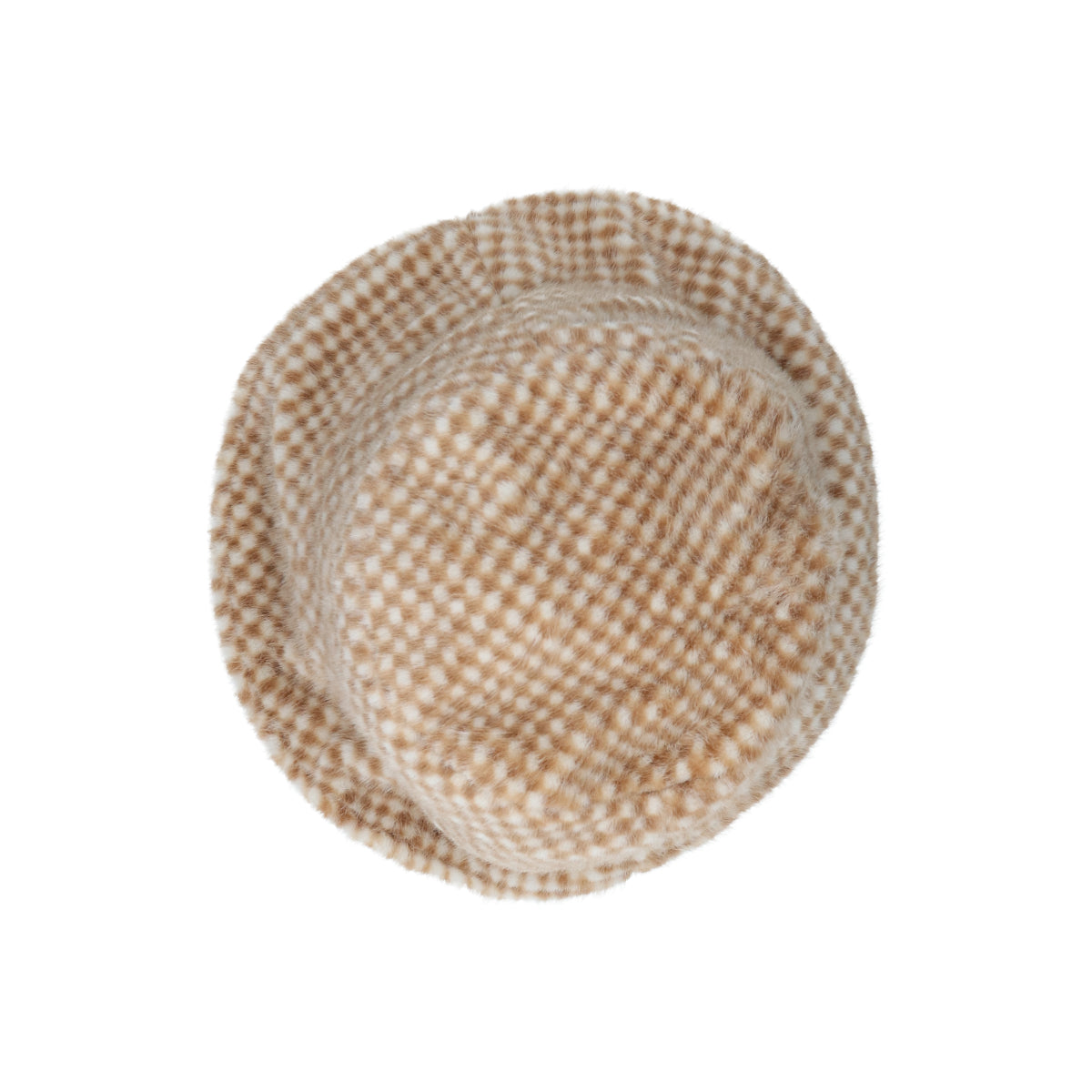 Faux Fur Bucket tan check | Bildmaterial bereitgestellt von SHOES.PLEASE.