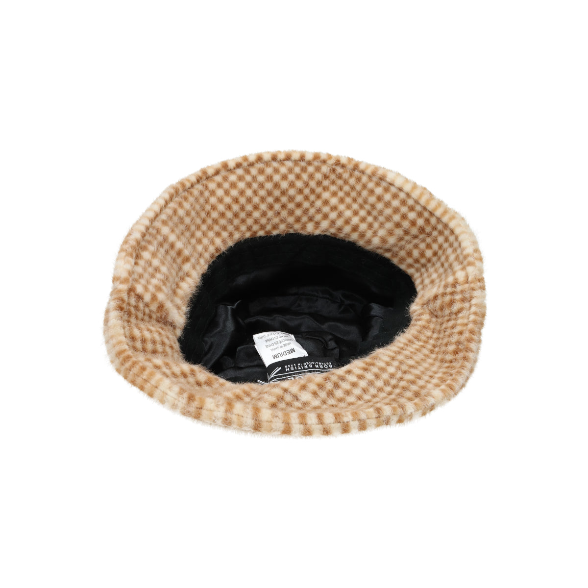 Faux Fur Bucket tan check | Bildmaterial bereitgestellt von SHOES.PLEASE.