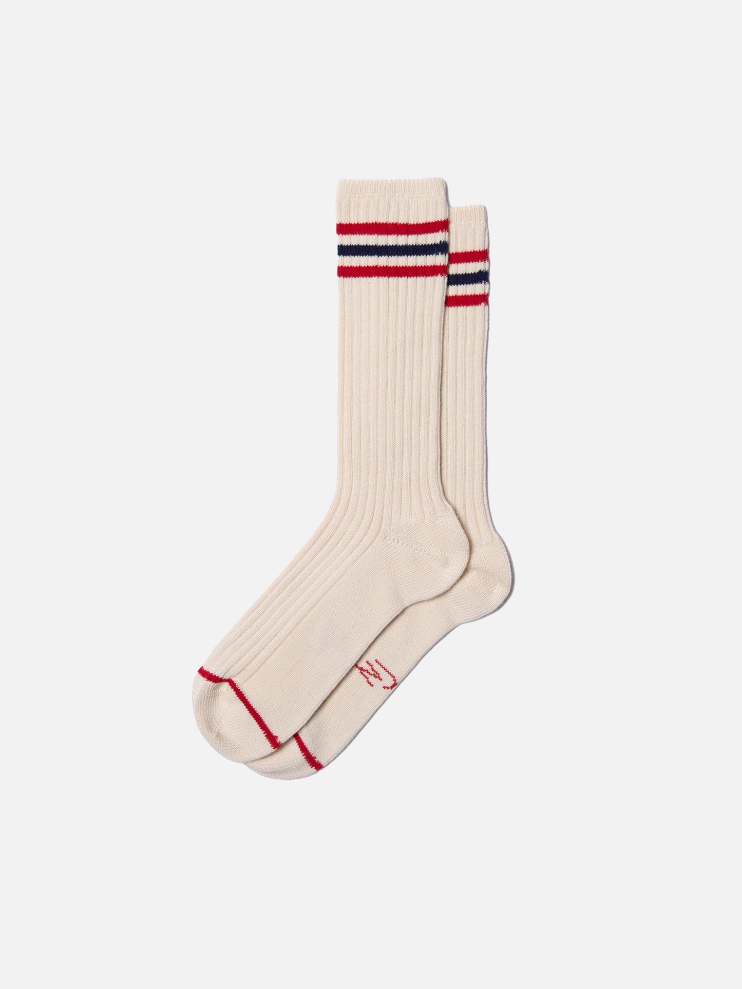 Men Tennis Socks Retro offwhite/red | Bildmaterial bereitgestellt von SHOES.PLEASE.