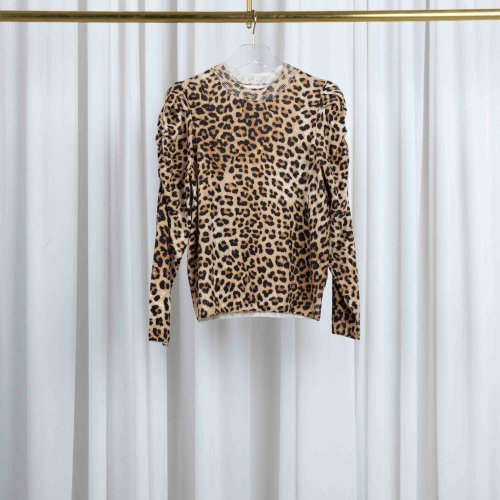 Panterprint Cashmere Dames Trui Pofmouw Mave leopard